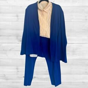 Signature Blue Suit Open Front Jacket (L) and Pants (XL)